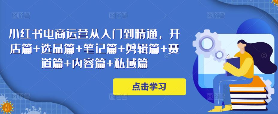 小红书电商运营从入门到精通，开店篇+选品篇+笔记篇+剪辑篇+赛道篇+内容篇+私域篇