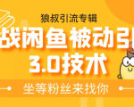 狼叔实战闲鱼被动引流3.0技术，无限上架玩法，免费送被动引流，高阶玩法实战总结