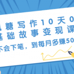 枫糖写作10天0基础故事变现课：从不会下笔，到每月多赚5000+（10节视频课）