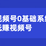 视频号0基础系统性玩赚视频号内容运营+引流+快速变现（20节课）