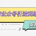 微信公众号引流训练营：日引100+流量实战方法+批量霸屏秘笈+排名置顶黑科技
