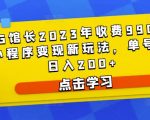 D1G馆长2023年收费990的抖音小程序变现新玩法，单号轻松日入200+”