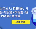 小红书电商运营从入门到精通，开店篇+选品篇+笔记篇+剪辑篇+赛道篇+内容篇+私域篇