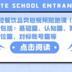 价值3580元K哥·轻餐饮品类短视频陪跑课（尊享版），包括：基础篇、认知篇、算法篇、定位篇、对标账号篇等