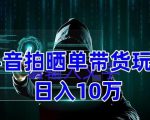 抖音拍晒单带货玩法分享，项目整体流程简单，有团队实测日入1万【教程+素材】