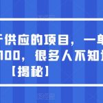 需求大于供应的项目，一单利润50-100，很多人不知道【揭秘】