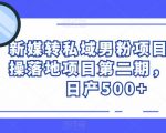 新媒转私域男粉项目，实操落地项目第二期，单号日产500+