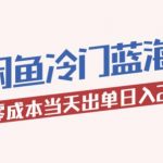 2023最新闲鱼冷门蓝海玩法，小白零成本当天出单日入200+【揭秘】