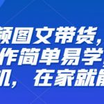 【推荐】短视频图文带货，低门槛,操作简单易学，一部手机，在家就能做