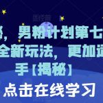 重磅揭秘，男粉计划第七代2023年8月全新玩法，更加适合新手