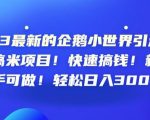 最新的企鹅小世界引流搞米项目！快速搞钱！新手可做！轻松日入300+【揭秘】