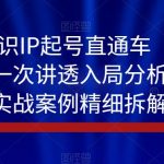 视频号知识IP起号直通车（0-1），平台差异一次讲透入局分析打法指南（实战案例精细拆解）