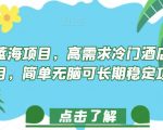 正规蓝海项目，高需求冷门酒店代订项目，简单无脑可长期稳定项目【揭秘】