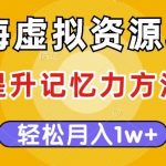提升记忆力方法，多种变现方式，轻松月入1w+蓝海虚拟资源项目