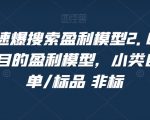 淘系极速爆搜索盈利模型2.0，淘宝各个类目的盈利模型，小类目/高客单/标品 非标