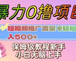 暴力0撸项目：短视频推广流量卡轻松日入500+，保姆级教程新手小白无脑上手【揭秘】