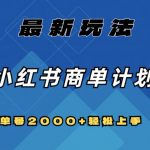 全网首发，小红书商单计划最新玩法，单号2000+可扩大可复制【揭秘】