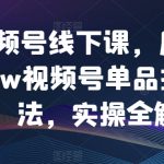 视频号线下课，月销3000w视频号单品打爆玩法，实操全解析