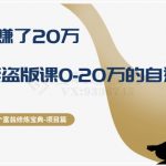 十万个富翁修炼宝典之9.让他赚了20万，卖盗版课0-20万的自述