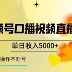 视频号囗播视频直播玩法，单日收入5000+，批量操作不封号【揭秘】