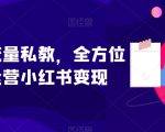 小红书流量私教，全方位教你运营小红书变现