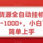 海外无货源全自动挂机，日收益400~1000+，小白可做，简单上手