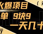 年底火爆项目，一单9.9，一天几十单，只需一部手机，傻瓜式操作，小白有手就行