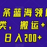 今日头条蓝海领域传统+三农类，搬运+AI写作日入200+