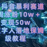 最新抖音暴利赛道，单周涨粉10w＋变现50w的ai数字人落地保姆级教程【揭秘】”