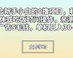 适合新手小白的0撸项目，利用午休或吃饭时间操作，亲测一个广告5毛钱，单机日入30-50