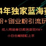 2024年独家蓝海赛道，成人用品单日卖货变现4W+，男粉+创业粉引流玩法，不愁搞不到流量【揭秘】