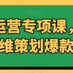 内容运营专项课，用流量思维策划爆款内容