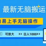 最新无脑搬运项目，小白简单上手，无脑操作，可放大，日入1000+