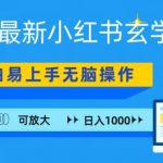 小红书玄学项目，无脑搬运，日入1000+