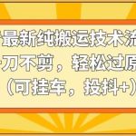 抖音最新纯搬运技术流玩法，一刀不剪，轻松过原创（可挂车，投抖+）【揭秘】