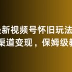 最新视频号怀旧玩法，多渠道变现，保姆级教程