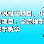 AI自媒体小说推文项目，小白也能做的项目，全流程手把手教学