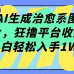 AI生成治愈系图片，狂撸平台收益，小白轻松入手1W+【揭秘】