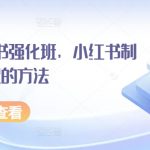 水水·小红书强化班，小红书制作爆款笔记的方法