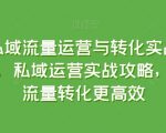 私域流量运营与转化实战课，私域运营实战攻略，让流量转化更高效