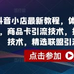 抖音小店最新教程，体验分拉升技术，商品卡引流技术，投流效果优化技术，精选联盟引流技术等