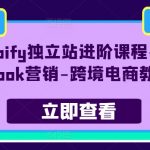 Shopify独立站进阶课程-Facebook营销-跨境电商教程