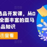 2024亚马逊选品开发课，从0到1，带给你全面丰富的亚马逊选品知识