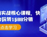 1688分销实战核心课程，快速学会玩转1688分销