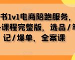 小红书1v1电商陪跑服务，资料+课程完整版，选品/笔记/爆单，全案课