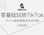 零基础玩转TiKToK变现课，TikTok最新撸基金玩法详解”