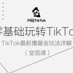 零基础玩转TiKToK变现课，TikTok最新撸基金玩法详解”