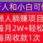 懒人躺Z项目，每周收款1次，轻松自动Z钱，不要错过，每月2W+