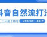 抖音自热流打法，单视频十万播放量，日引1000+，3变现1w