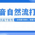 抖音自热流打法，单视频十万播放量，日引1000+，3变现1w